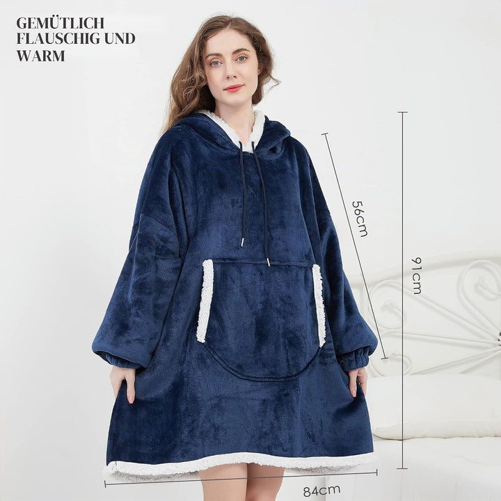 Viviland Pullover Damen & Herren Hoodie Sweatshirt, grosser und Warmer Hausanzug für Erwachsene Navy
