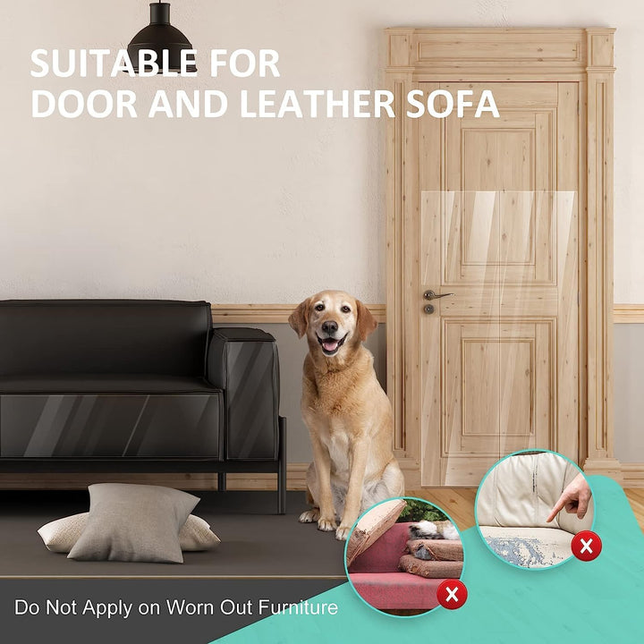 Uross Kratzschutz Sofa Katze, 5m x 43cm Katze Sofa Transparent Kratzschutzfolie Couch für Möbel von