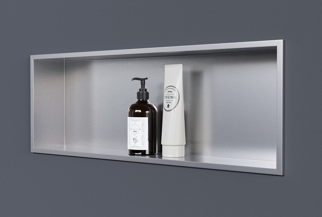 Wandnische aus Edelstahl NT206010X - 20 x 60 x 10 cm (B x H x T) Einbauregal, flexibler Einbau- Idea