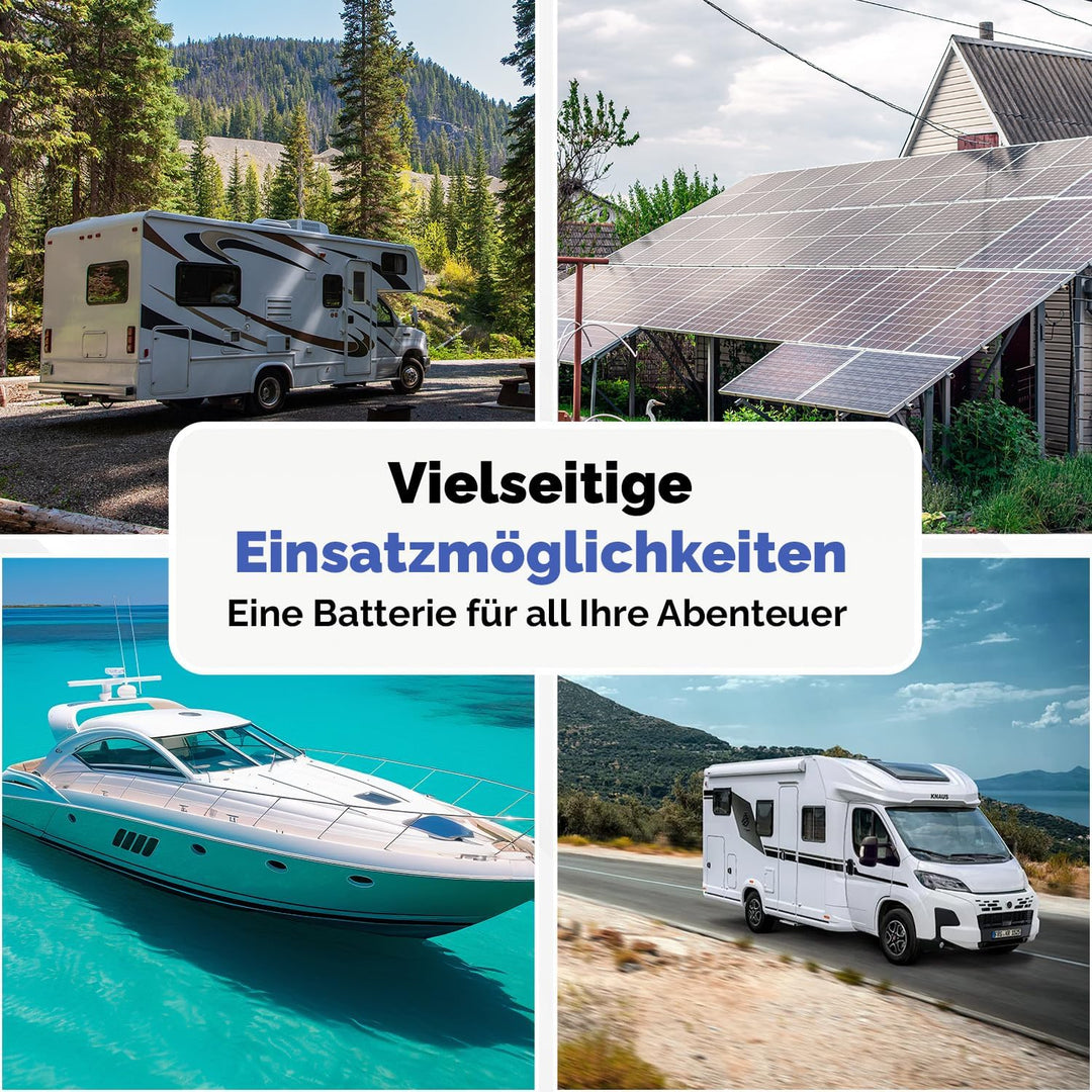Electronicx AGM Caravan Batterie 140Ah 12V Versorgungsbatterie Deep Cycle Wohnmobil Batterie 140 Ah