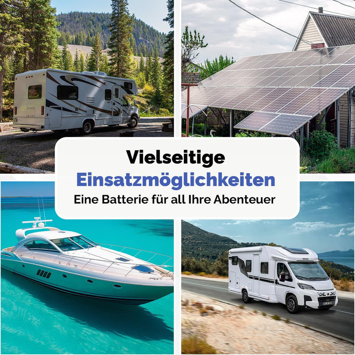 Electronicx AGM Caravan Batterie 140Ah 12V Versorgungsbatterie Deep Cycle Wohnmobil Batterie 140 Ah