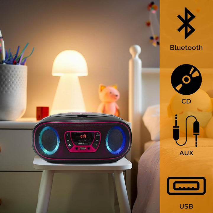 Denver Electronics TCL-212BT CD-Radio UKW AUX, CD, USB, Bluetooth Stimmungslicht Pink, 111141300011