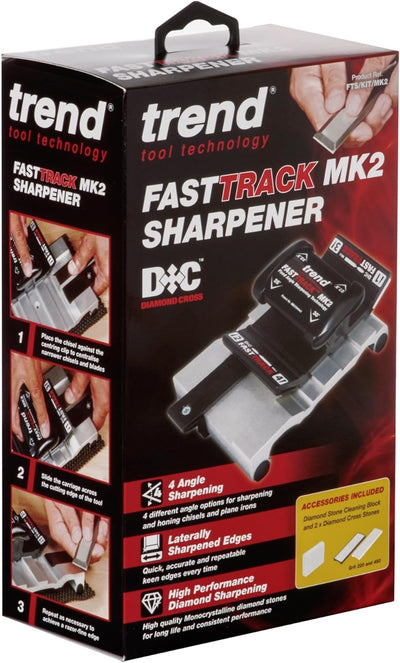 Trend Fast Track MK2 Schärfer, Ideal für alle Meissel und Hobeleisen von 3 mm bis 65 mm Breite, Diam