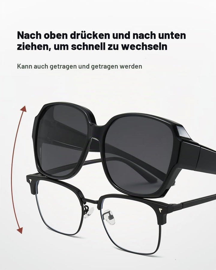 Polarisiert Sonnenbrille Über Normale Brille - Überzieh Sonnenbrille Damen mit UV400 Sonnenüberbrill