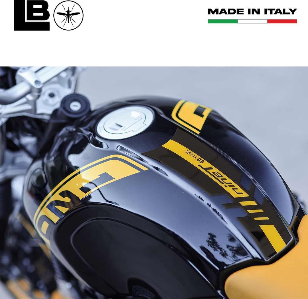 LABELBIKE 3D Aufkleber Motorrad Tankpad kompatibel mit BMW | R nineT - 40-jähriges Jubiläum, Harzsch