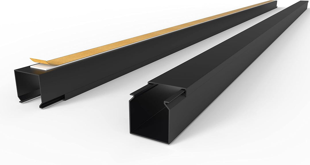 Kabelkanal Selbstklebend Pro mit Schaumklebeband, Kabelschacht 10m 25x25mm - 5x2m, Black - Schwarz 1
