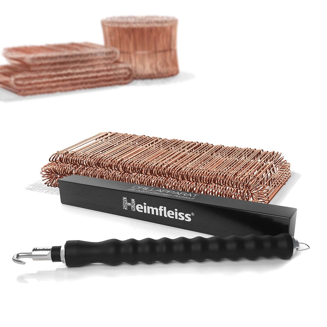 Heimfleiss® Drillapparat Driller + verkupfertem Rödeldraht 1,0 x 100-160 mm (250 Stk.) - hochwertige