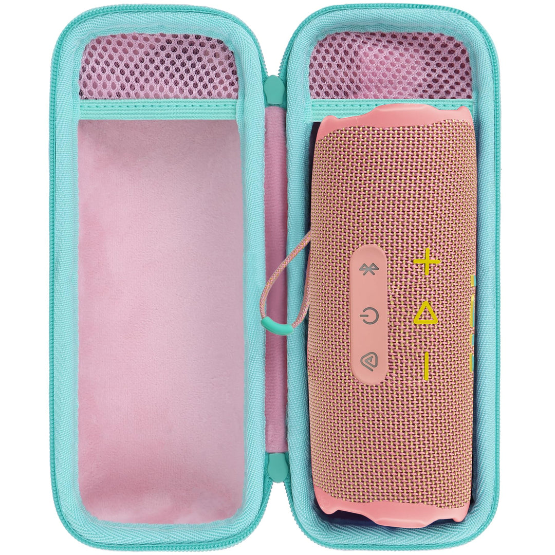Hart Schutzhülle kompatibel mit JBL Flip 7/ Flip 6/ Flip 5 Tragbarer Lautsprecher Rosa + Minzgrün, R