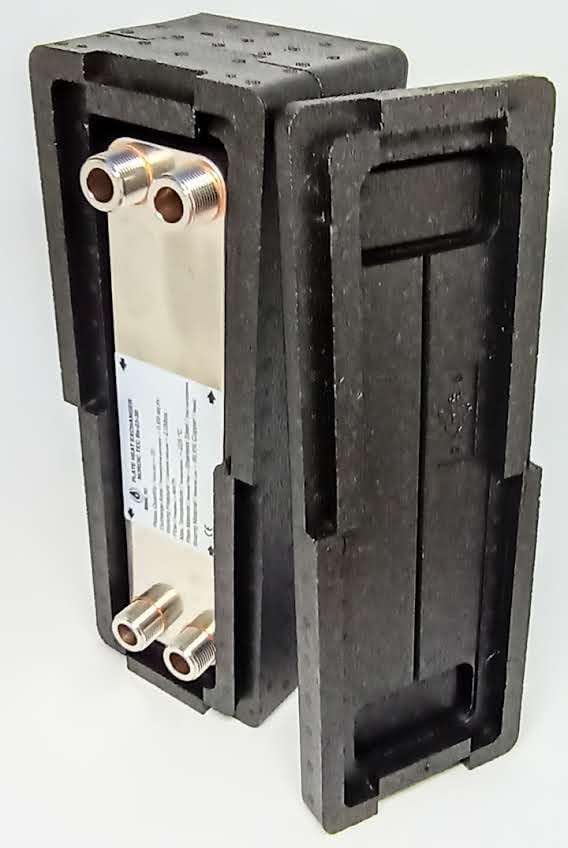 Edelstahl Plattenwärmetauscher Wärmetauscher Nordic Tec Ba-23-30 30 Platten 125kW 3/4” mit Isolierun
