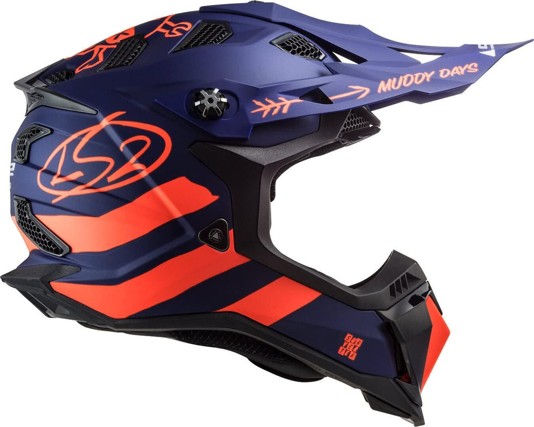 LS2 Motocross-Helm MX 700 Subverter Blau Gr. S S (55/56) Blau matt, S (55/56) Blau matt
