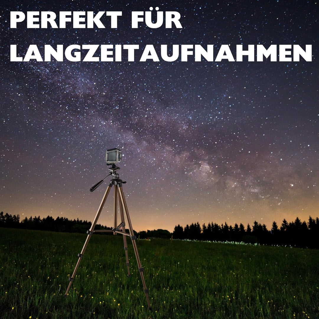 TronicXL 134cm Stativ Tripod Kamerastativ kompatibel mit DJI Osmo GoPro Hero Hero+ 3 4 5 6 7 8 9 10