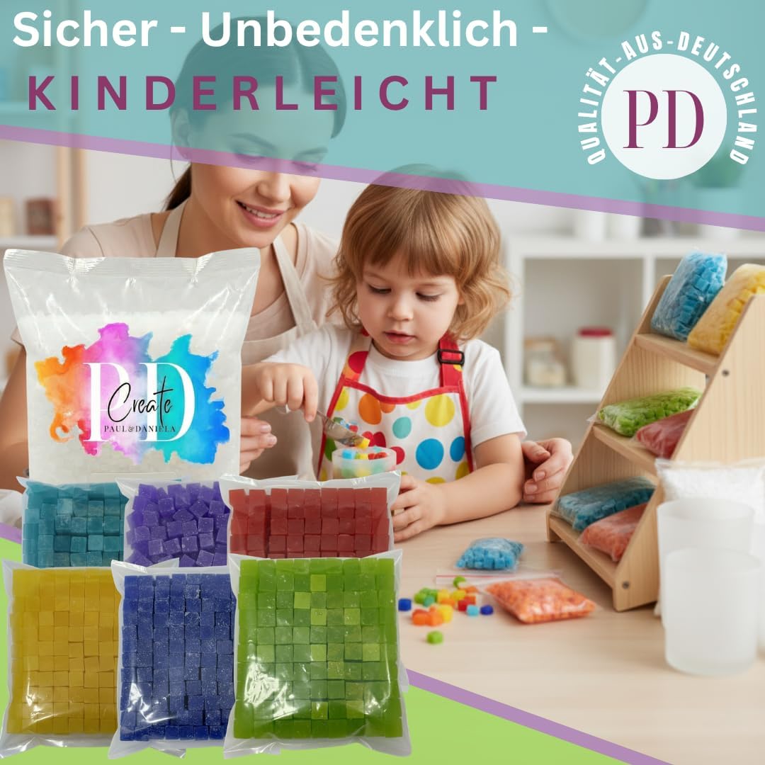 PD mach's selbst PAUL & DANIELA Kerzen giessen Set, bis zu 20Kerzen, 2,2 kg Wachs zum gestalten, Ker