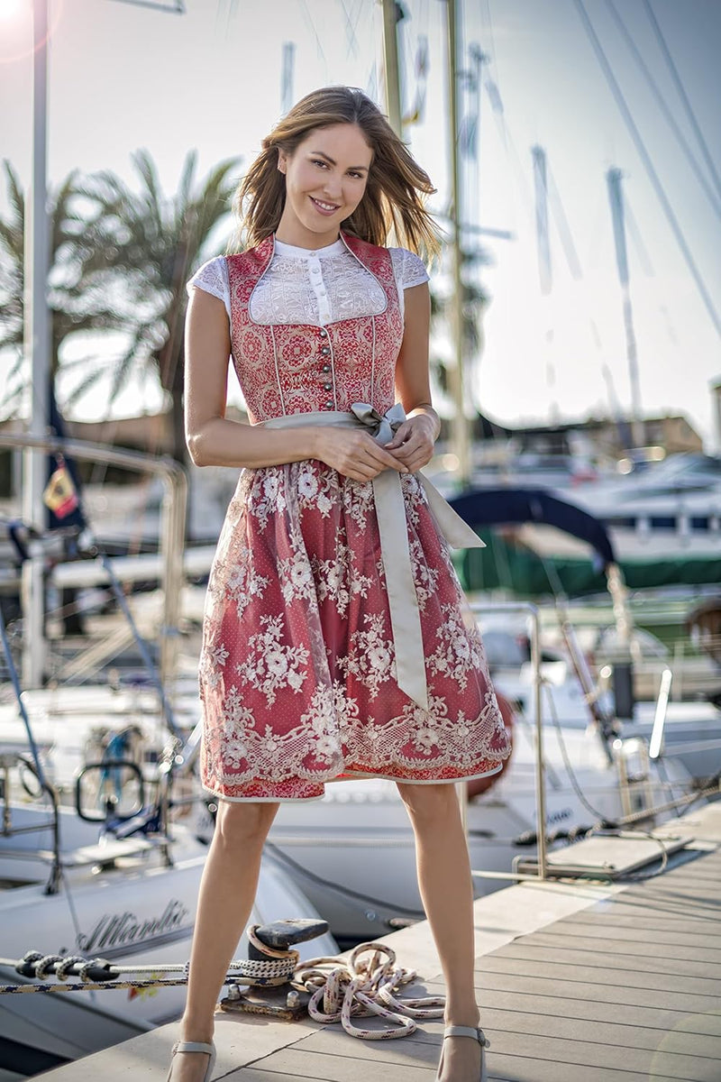 Stockerpoint Damen Dirndl Odina Kleid für besondere Anlässe 30 Rot, 30 Rot