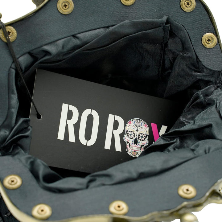 Ro Rox Margeret Retro Stickerei Abend Abschlussball Party Handtasche, Schwarz