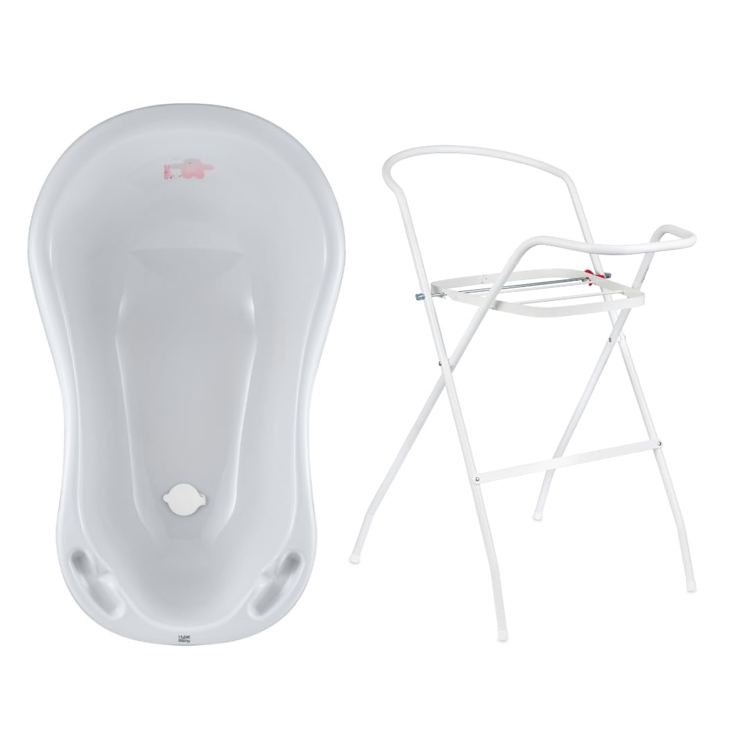 Hylat Baby Babybadewanne mit Gestell - TÜV Rheinland zertifiziert, stabil und bequem, ideal für sich