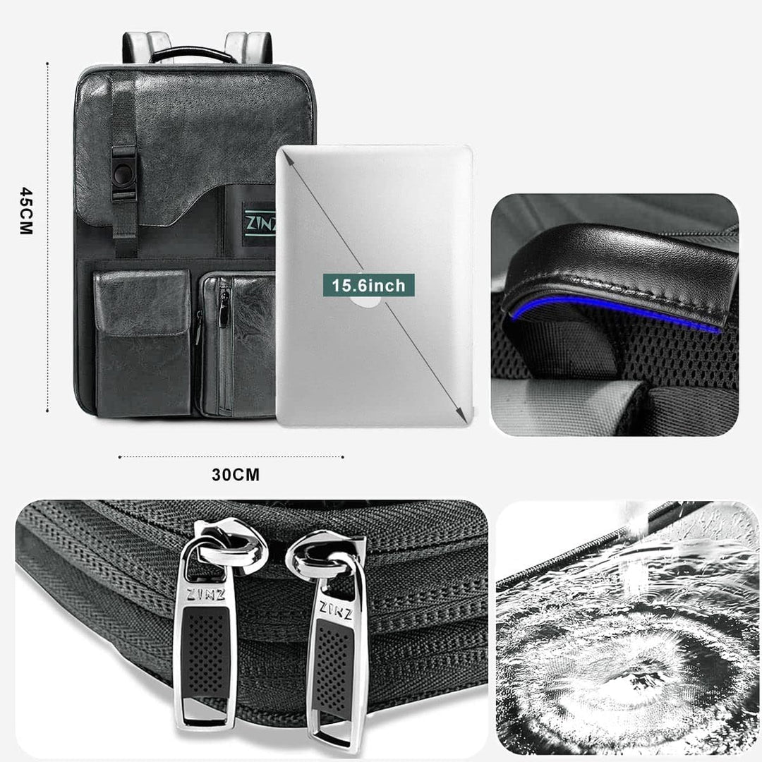 ZINZ Laptop Rucksack 15 15,6 16 Zoll, Erweiterbarer Computerrucksack mit Mehreren Taschen, Diebstahl