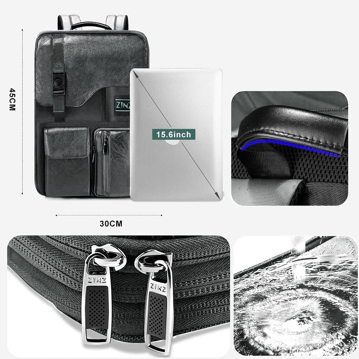 ZINZ Laptop Rucksack 15 15,6 16 Zoll, Erweiterbarer Computerrucksack mit Mehreren Taschen, Diebstahl
