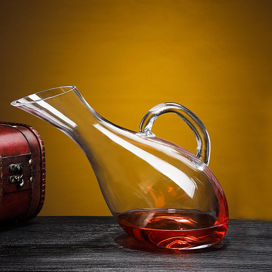 YEKUYEKU Red Wine Decanter, Glass Carafe Aerator, 100% Lead-Free Crystal Wine Carafe, Unique Wine Ae