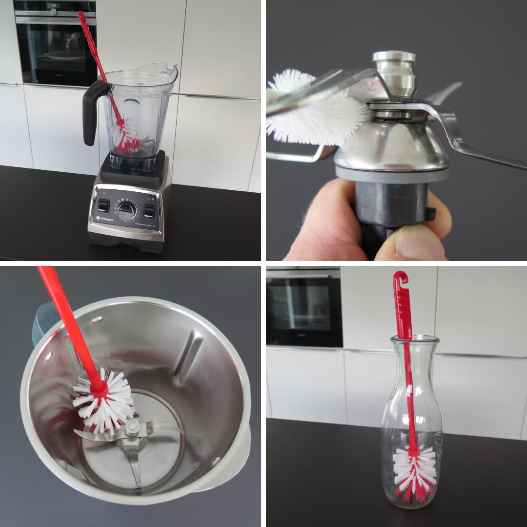 zederle 3X Mixtopf-Spülbürste &amp; 3X Messerbürste, Reinigungsbürste für Thermomix, Monsieur Cuisine, B