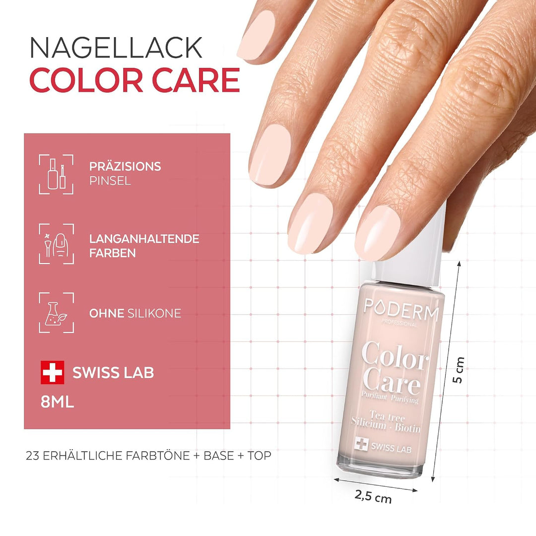 PODERM Nagelpilz 2-in-1 + Nagellack Puderrosa – Antimykotische Pflege, repariert & kaschiert gelblic