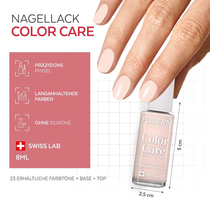 PODERM Nagelpilz 2-in-1 + Nagellack Puderrosa – Antimykotische Pflege, repariert & kaschiert gelblic