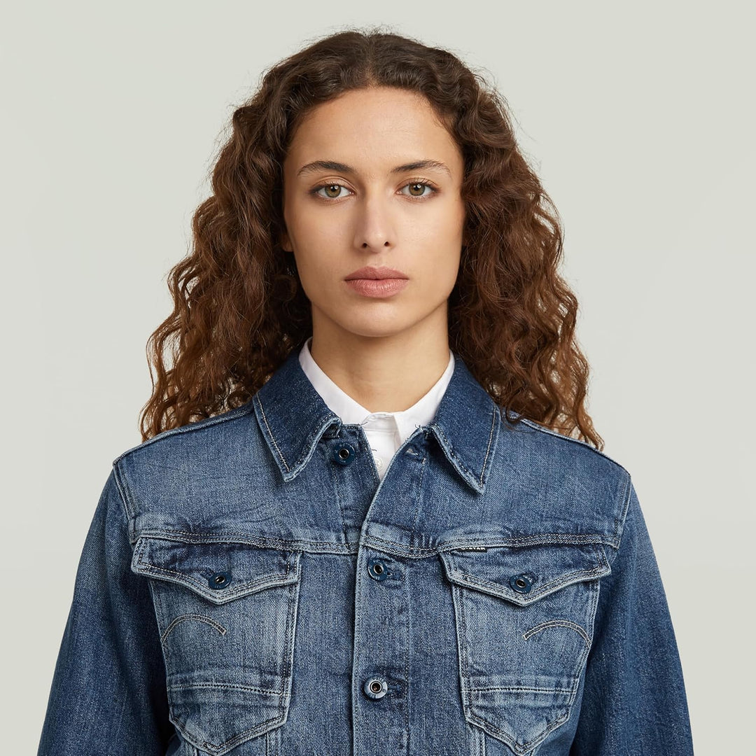 G-STAR RAW Damen Arc 3d Slim Jacket M Blau (Faded Santorini D20051-c911-c767), M Blau (Faded Santori