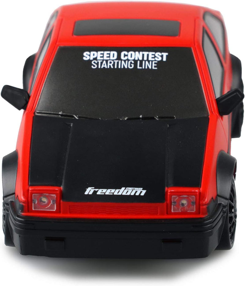 AMEWI 21083 Drift Sport Car 1:24 rot, 4WD 2,4 GHz Fernsteuerung, Rot/Schwarz, Rot