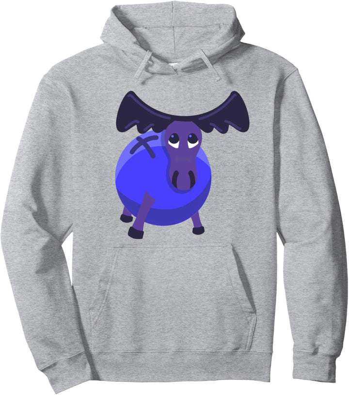 Niedliches Blaubeeren-Elch-Grafik-Maine-Souvenir Pullover Hoodie
