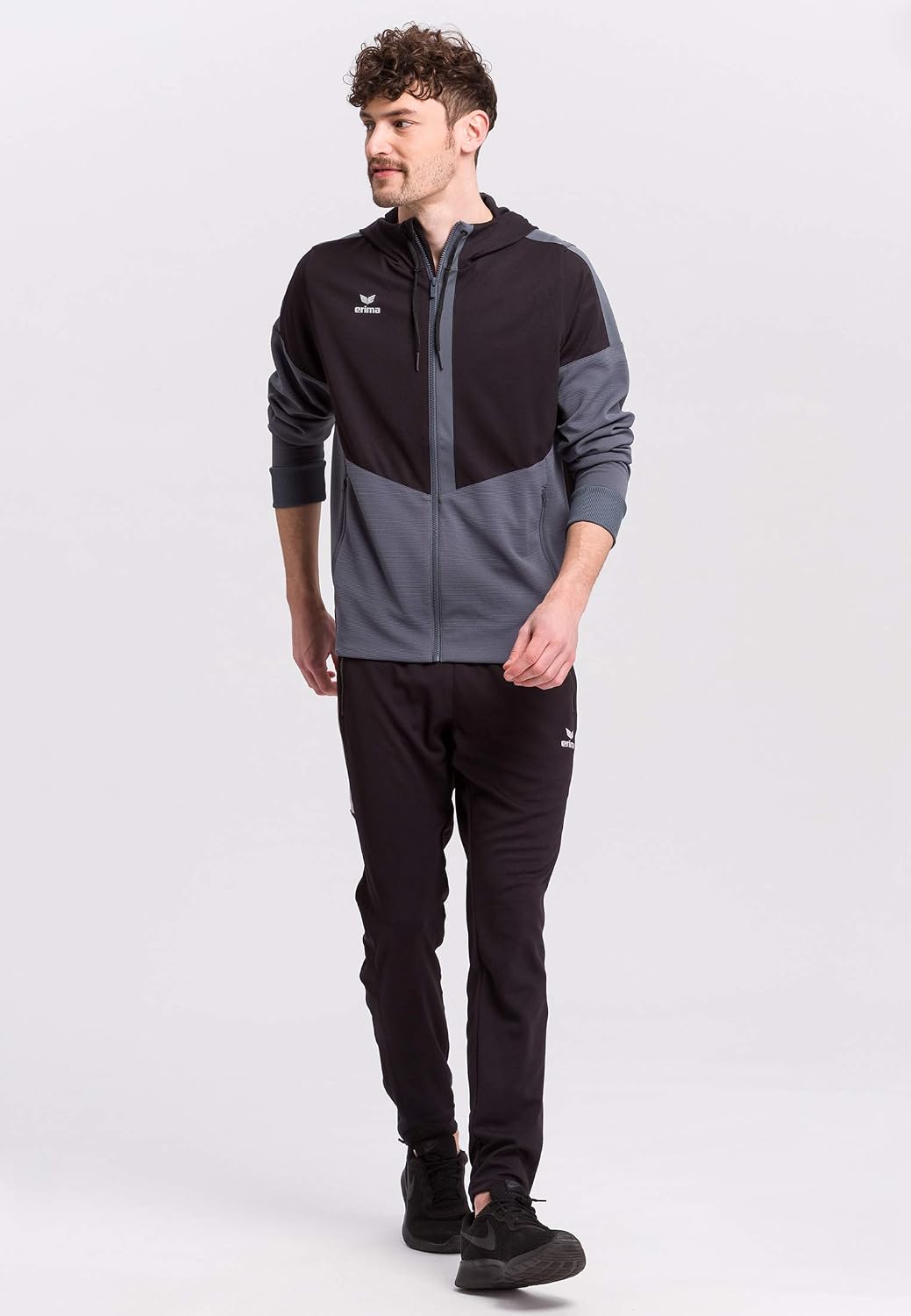 Erima Herren Präsentationsjacke Tracktop Squad L schwarz/slate grey, L schwarz/slate grey