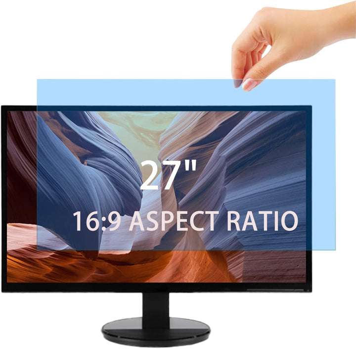 Anti Blaulichtfilter für 27 Zoll 16:9 Computermonitore Displayschutzfolie, Anti-Blaulicht, Anti-UV,