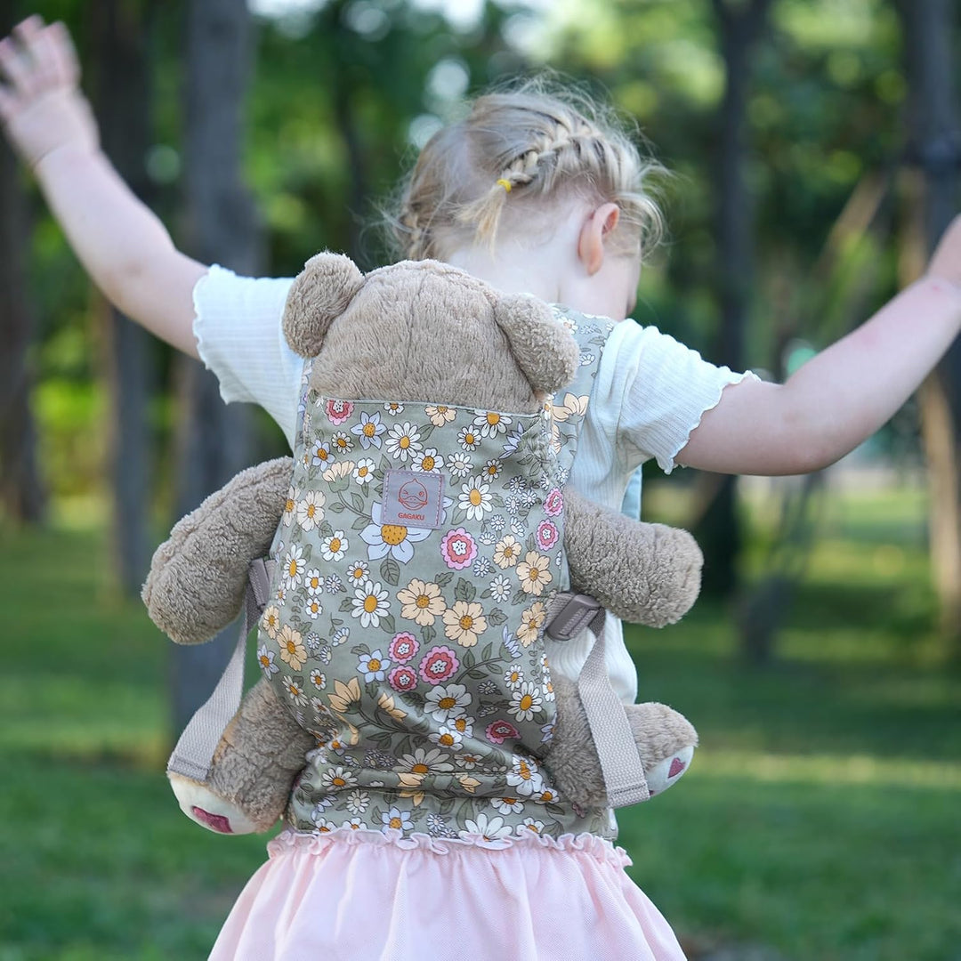 GAGAKU Puppentrage ab 3 Jahre Kinder, Babytrage Puppen Bauchtrage Puppenzubehör Tragesitz mit Verste