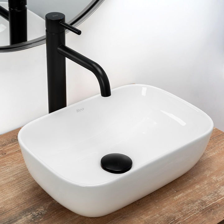 Rea Waschbecken Waschtisch Aufsatzwaschbecken Keramik Hochglanz Handwaschbecken Aufsatz Waschschale