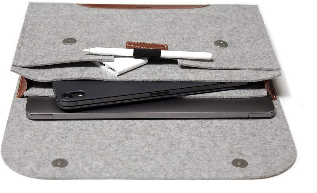 Pack &amp; Smooch 16" Laptophülle, Laptoptasche, MacBook Tasche -CORRIEDALE L -100% Merino Wollfilz, Pfl