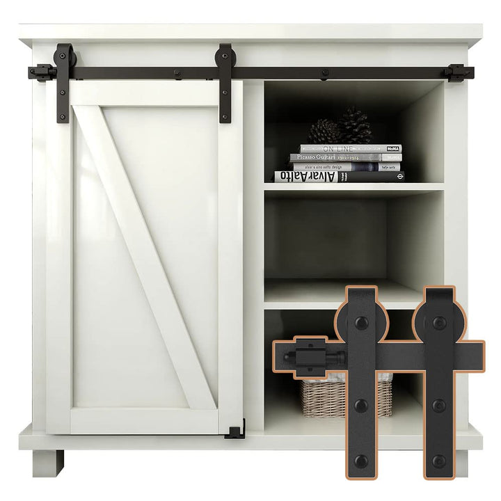 ETIASQSA 3FT/91.5cm Schiebetürsystem MINI Laufschiene für Schiebetür Schiebetürbeschlag für Einzeltü