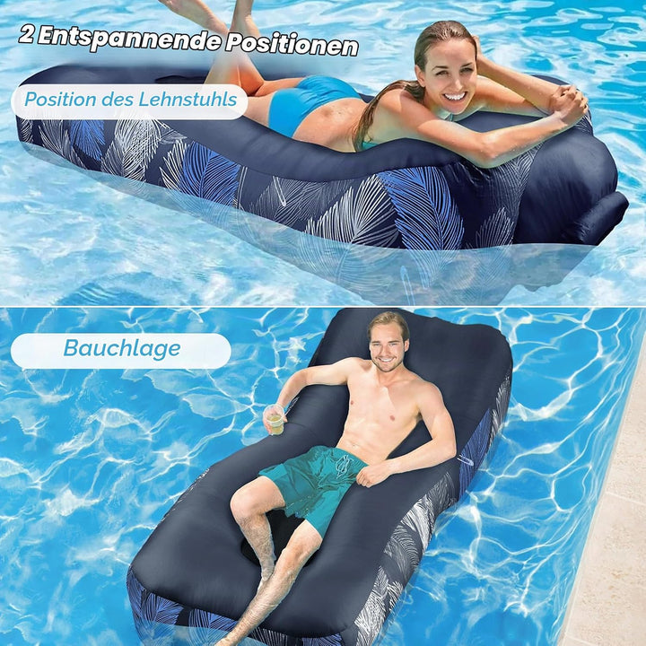 Aufblasbares Sofa - 195 x 70 cm Aufblasbare Couch Camping Sofa mit Mesh &amp;Tragetasche Wasserdichte Ha