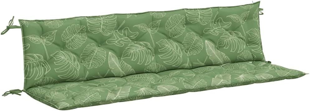 vidaXL Gartenbank-Auflagen 2 STK. Blattmuster 200x50x7 cm Stoff 200 cm Blattmuster, 200 cm Blattmust