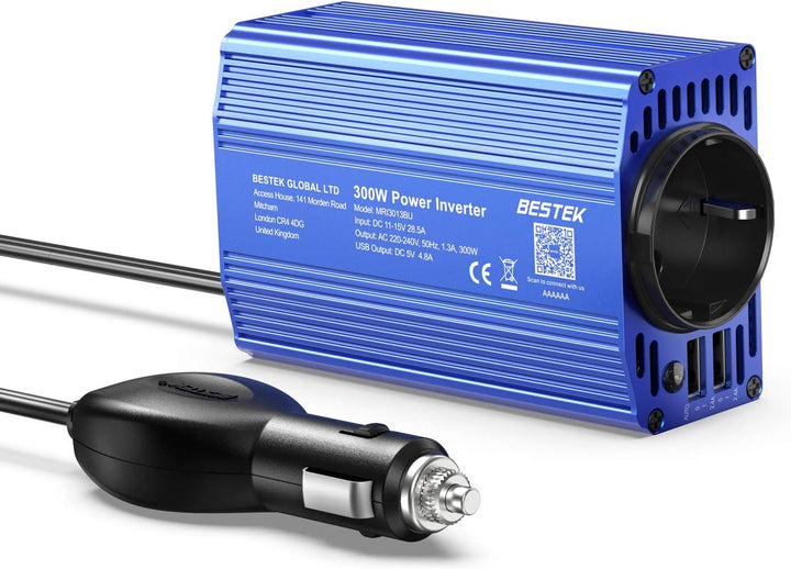 BESTEK 300W Wechselrichter/Spannungswandler 12v 230v /Stromwandler Inverter 12v auf 230v /mit Zertif