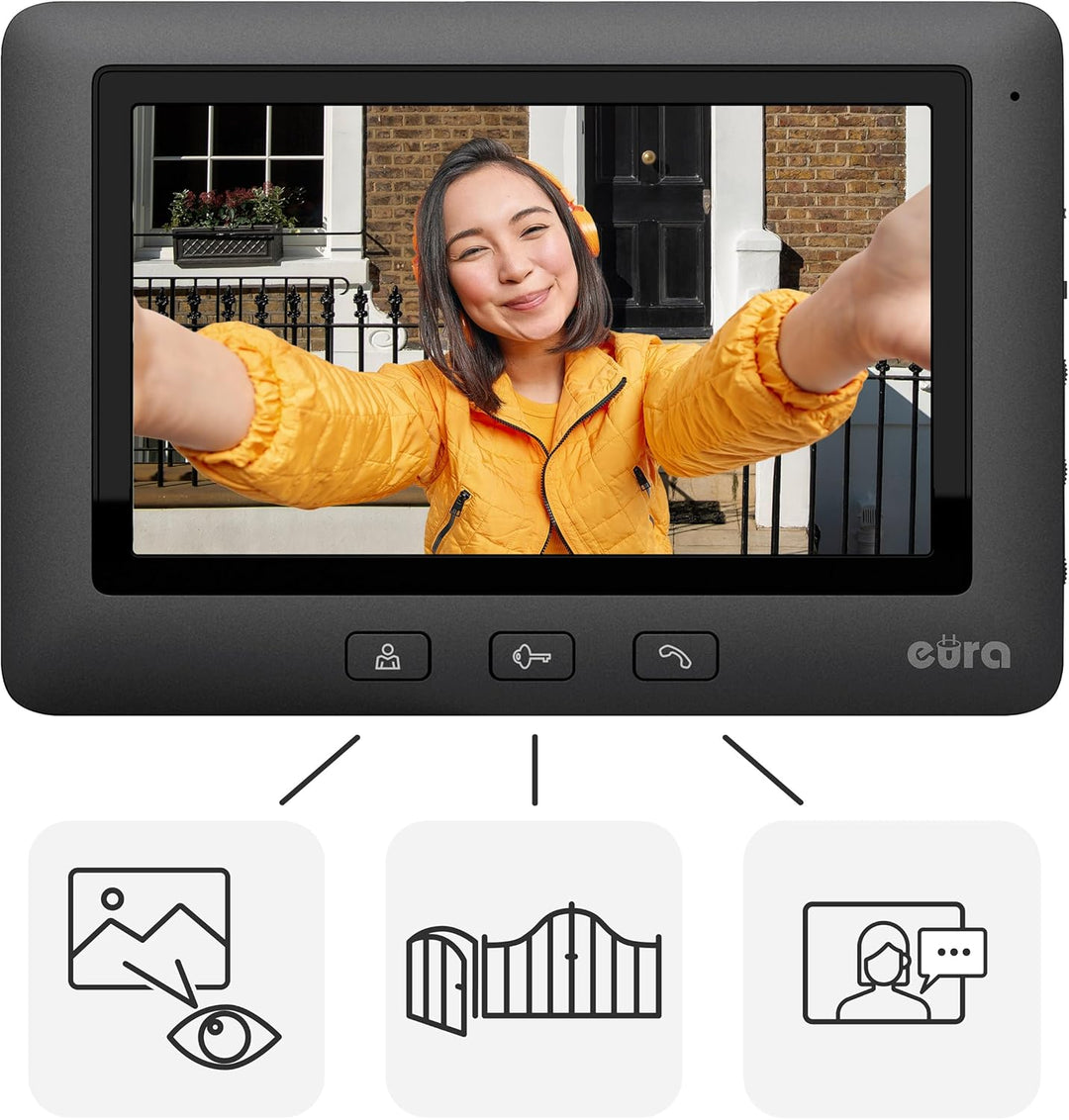EURA VDP-45A3-TY Alpha+ TUYA Video-Türsprechanlage Gegensprechanlage WiFi, 4 Draht, 7-Zoll-Farbmonit