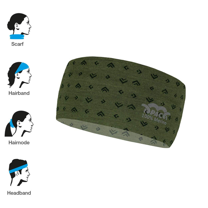 P.A.C. Merino Headband - Funktionsstirnband, Schweissband, Outdoortuch, nahtloses Stirnband, Sport H