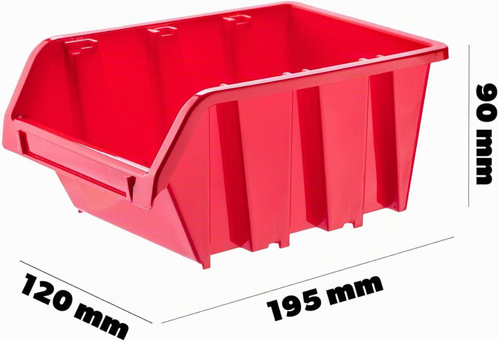 KADAX Werkstatt-Stapelkiste, Stapelbox aus PP Kunststoff, Sichtlagerbox in verschiedenen Grössen, La