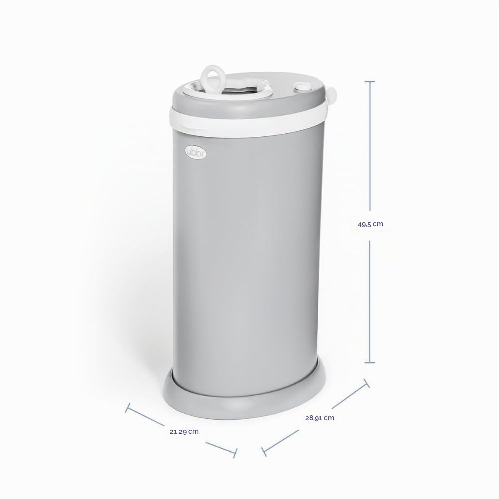 Ubbi Steel Diaper Pail, Odor Locking, No Special Bag Required, Award-Winning, Registry Must-Have, Gr