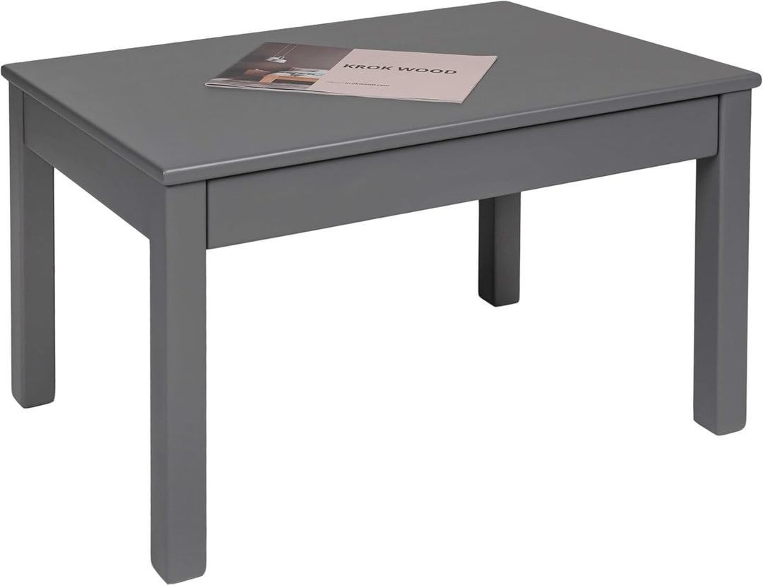 Krok Wood Couchtisch Tomas aus Massivholz, Farbe Grau (Buche, 75 x 50 x 45 cm), Grau