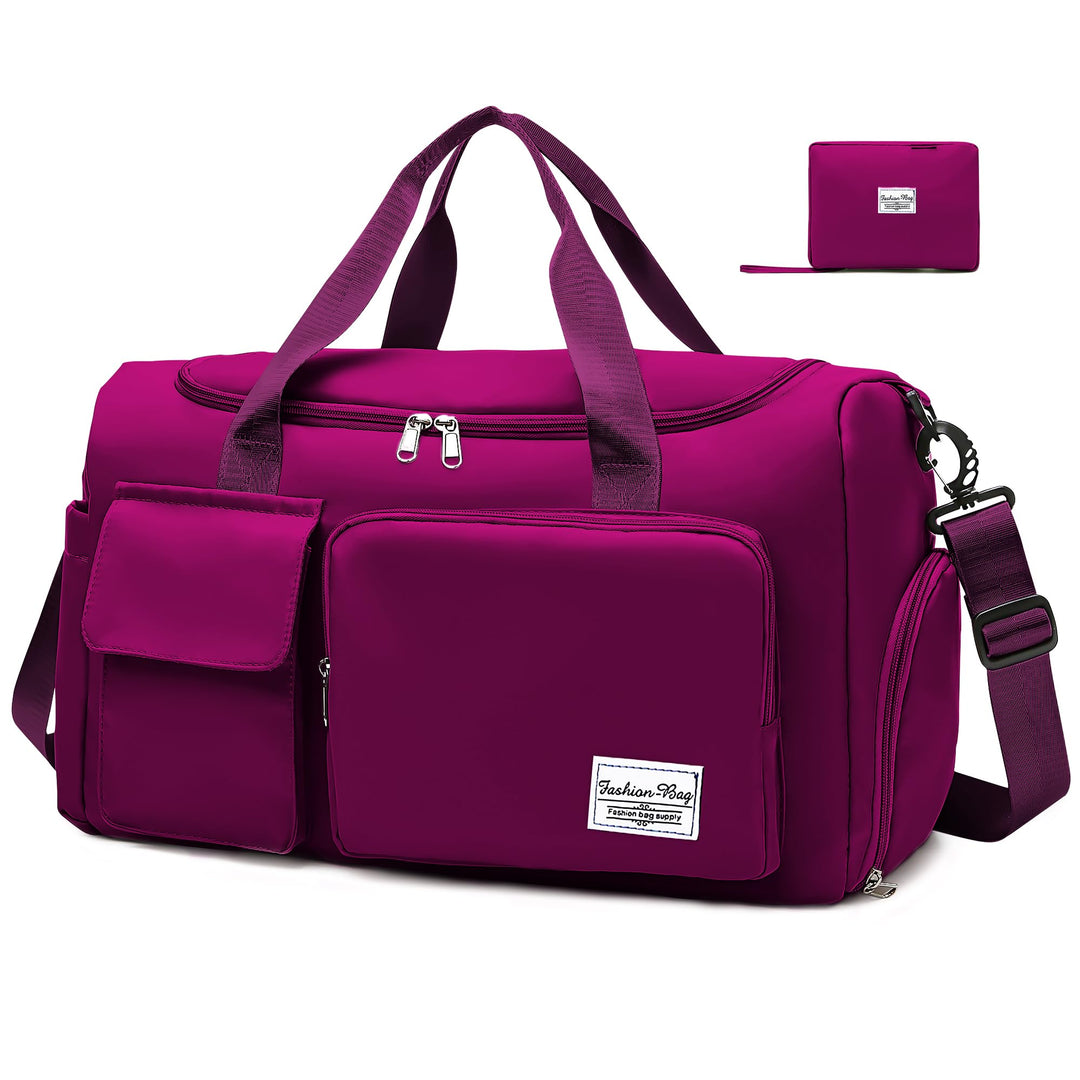 Sporttasche Damen Reisetasche mit Schuhfach und Nassfach Gross Gym Bag Faltbar Schwimmtasche Wasserd