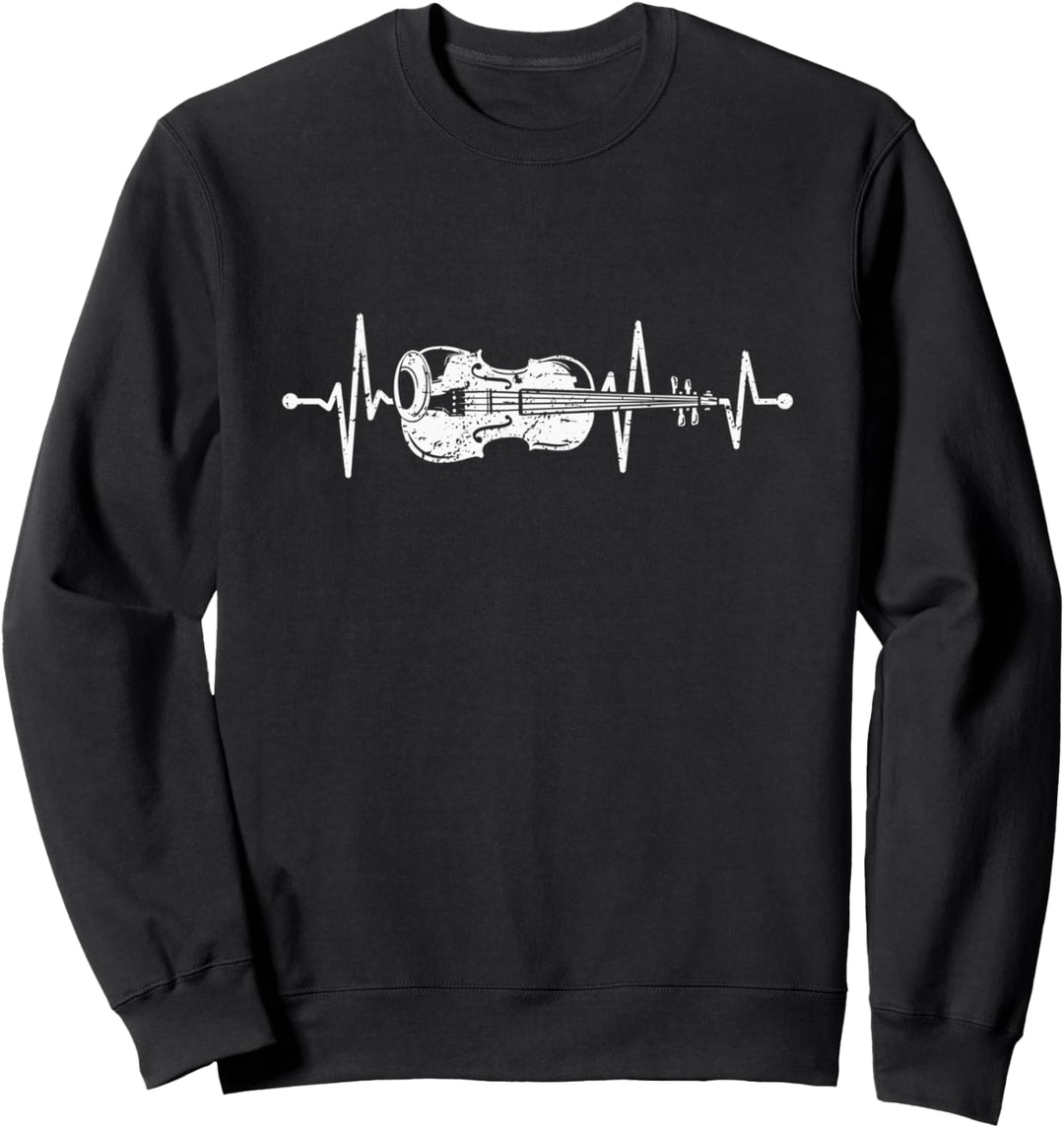 Geige Herzschlag Orchester Musiker Violinist Sweatshirt