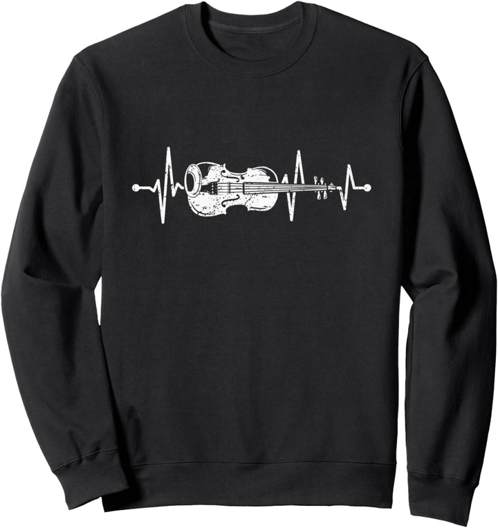 Geige Herzschlag Orchester Musiker Violinist Sweatshirt