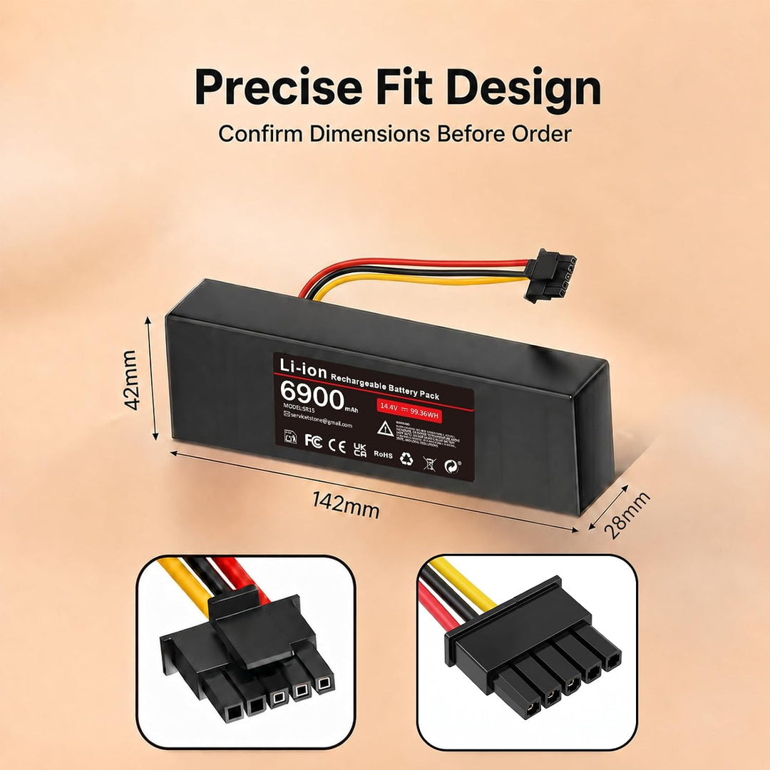6900mAh Ersatzakku für Xiaomi Mop 2S / Mop Pro/Mop P, 14.4V Li-ion Akku mit Xiaomi Mijia STYTJ02YM /