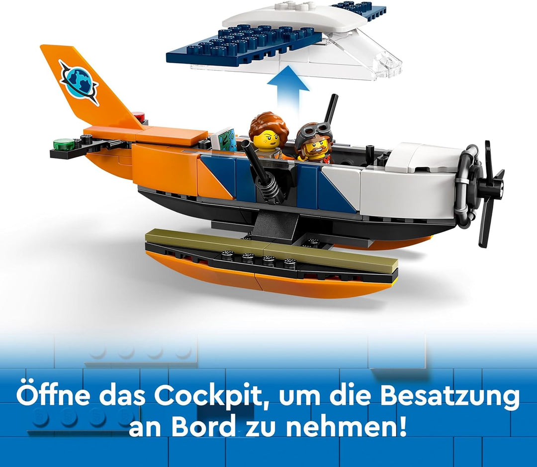 LEGO City Dschungelforscher-Wasserflugzeug, Spielzeug für Kinder, Dschungel-Spielzeug mit Minifigure