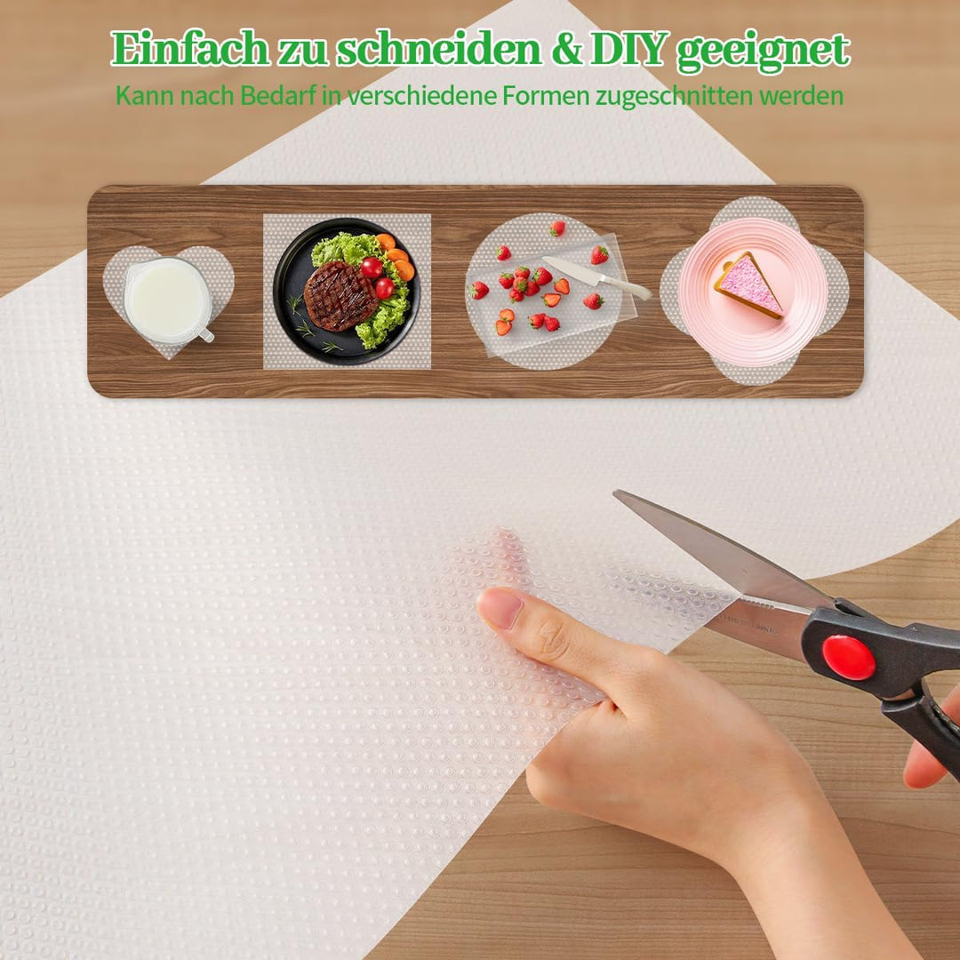 Zindoo Schubladenmatte 50x150cm 3 Rolle Antirutschmatte Zuschneidbar Schoner für Schublade Regal im