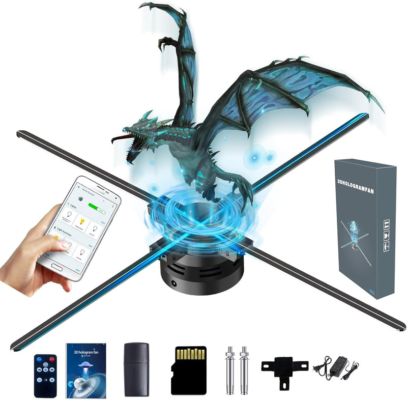 Hologramm Projektor,Missyou 85CM 3D Hologramm Projektor und 700 Videotheken, HD LED 2000*1444PX Reso