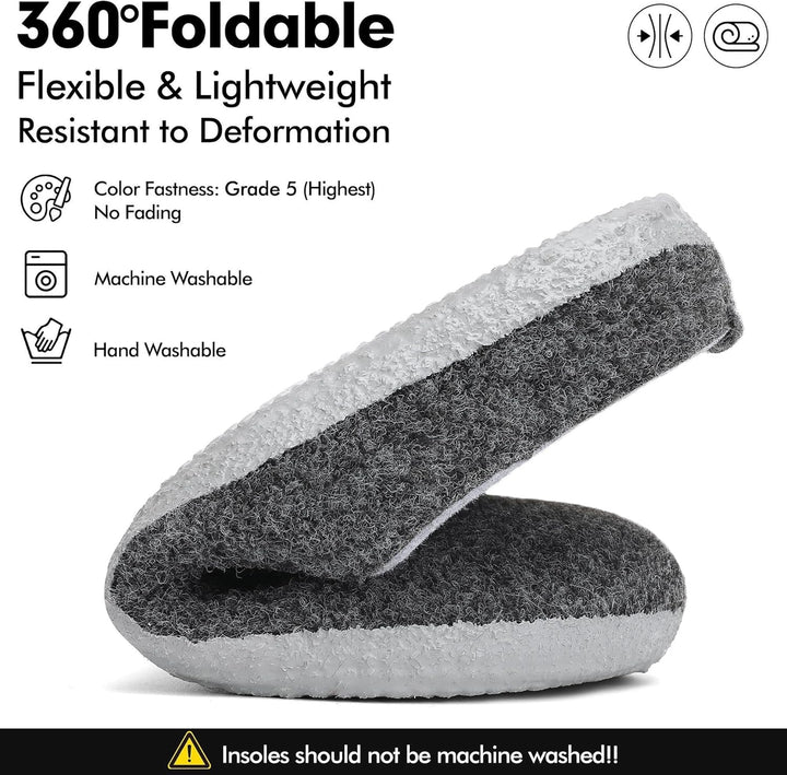 Mishansha Filz Hausschuhe Winter Bequem Filzpantoffeln für Damen Herren Gr.36-48 38 EU Schwarz, 38 E